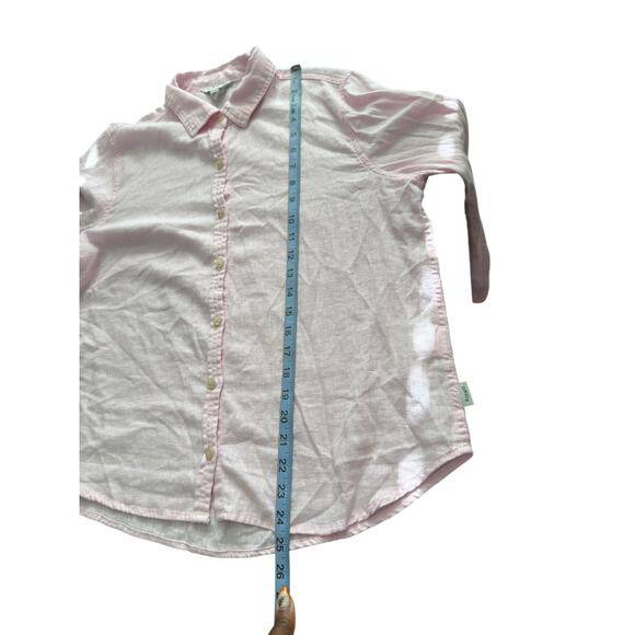 Orvis Button Down Shirt Pink Women's Linen Blend Long Sleeve Lagenlook Medium - Picture 11 of 11